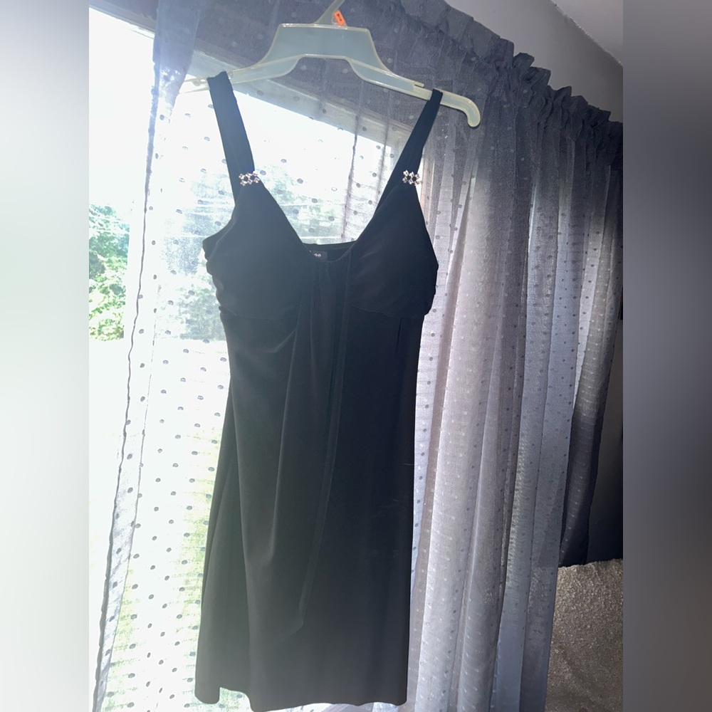 Black and gem strap formal dress